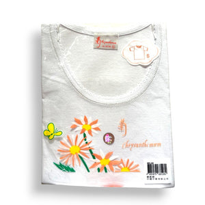 Chrysanthemum Lady L/S Lace Crewneck Short Sleeve Underwear (Size S-XL)
