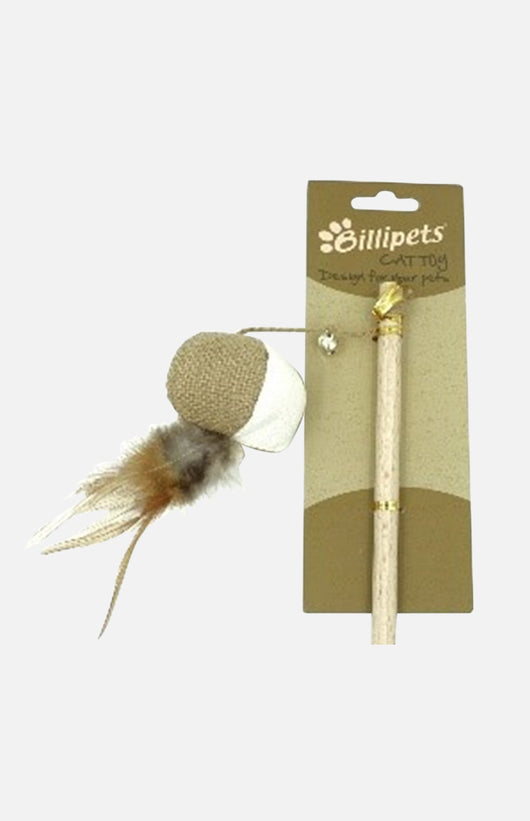 Natural Cat Dangler Ball with Feather 40cm