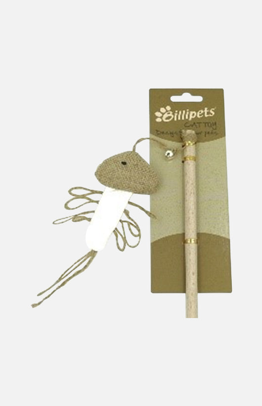 Natural Cat Dangler Fish with Feather 40cm