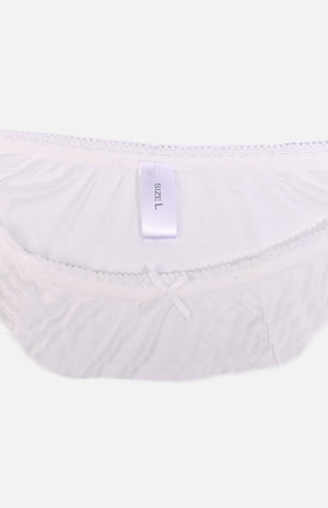 Ladies Low Waist Silk Panties- White