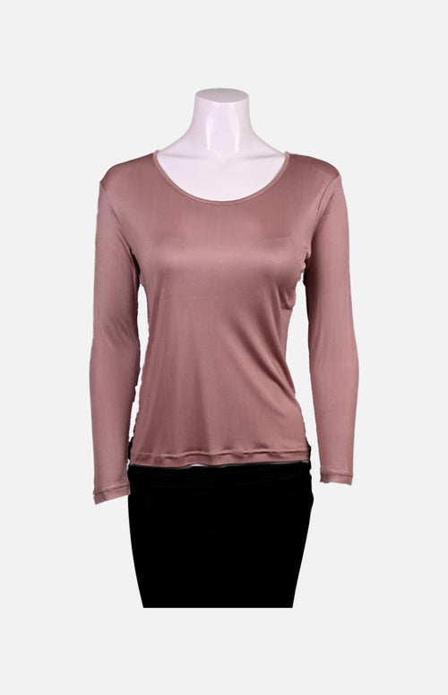 Willy Long Sleeves Round Neck Thick Fabric Silk Ladies Spencer- Skin