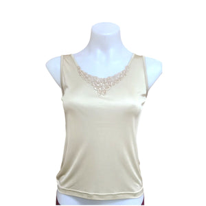 WILLY Ladies' 100% Silk V Neck Lace Vest
