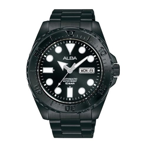 ALBA Mechanical Black With Silicone Strap Watch AL4483X1