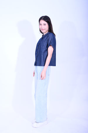 Line & Curve Ladies Demin Short Sleeves TopYL236F-10