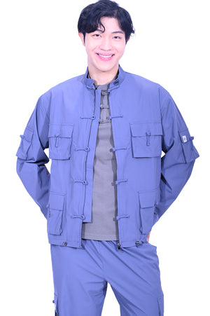 CYPHERHOOD Chinese Military Jacket Steel Blue