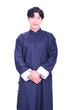 Mandarin Square Men's Linen Cheongsam-Navy