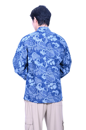 Line & Curve Men's Denim V Neck Jacket