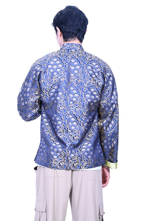 Line & Curve Men's Cotton Jersey Tang Jacket Royal Blue