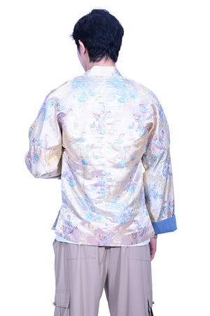 Line & Curve Men's Cotton Jersey Tang Jacket Yellow