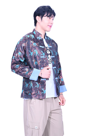Line & Curve Men's Cotton Jersey Tang Jacket  Black