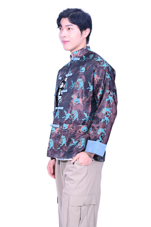 Line & Curve Men's Cotton Jersey Tang Jacket  Black