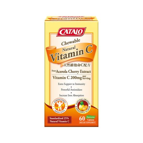 CATALO Natural Vitamin C Formula 60 Chewable Tablets