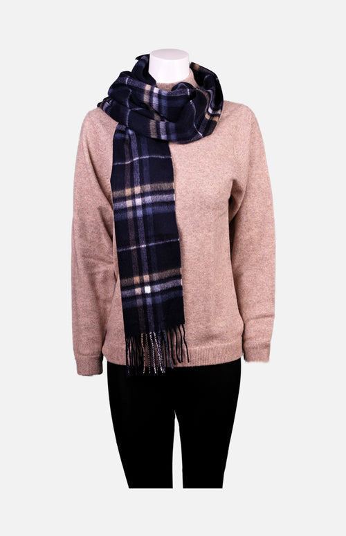 Cashmere Shawl(Navy Checkers)